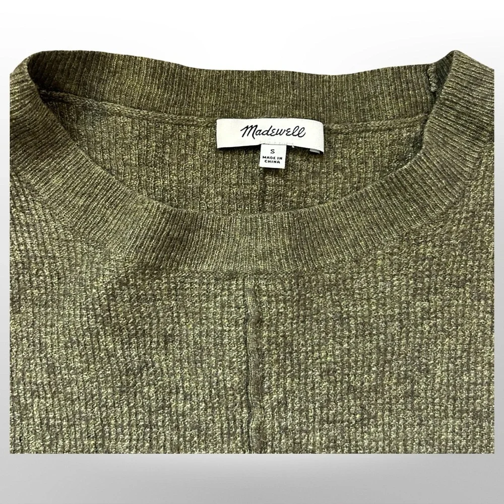 Madewell Olive Green Cropped Sweater – Wool Blend - Small